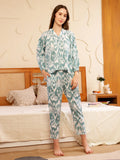 Turquoise Shirt Loungewear Set