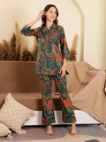 Cotton Printed V-Neck Loungewear Set