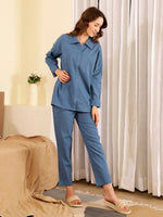 Blue Cotton Night Suit - SanskrutiHomes 