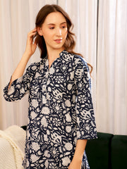 Flower Printed V-Neck Loungewear Set