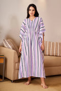 LAVENDER Printed Kaftan Dress - SanskrutiHomes 