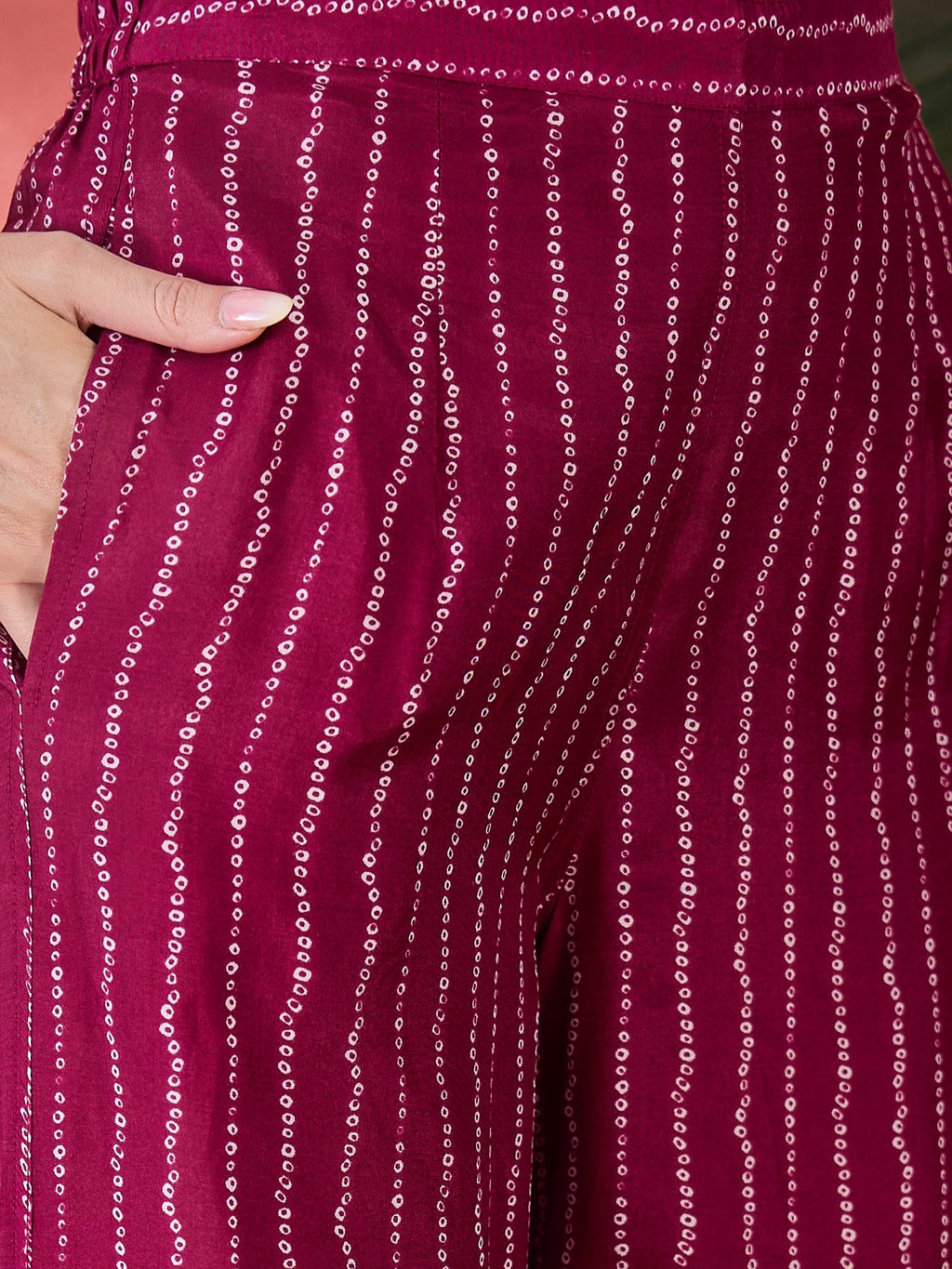 Brown Pure Cotton Calf Length Round Neck Kurta Set For Women