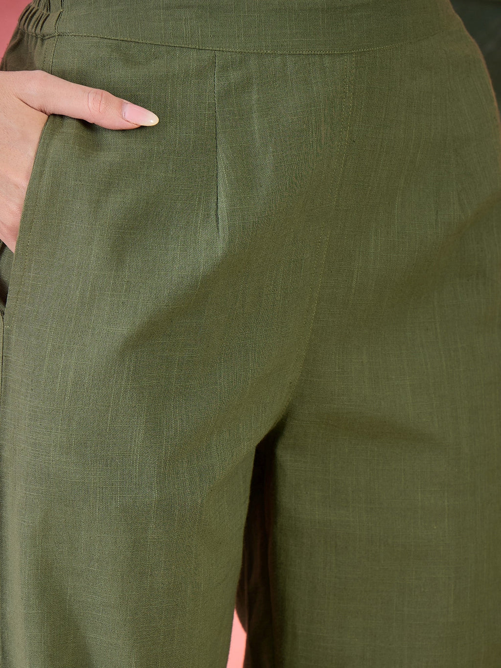 Brown Viscose Rayon Calf Length Round Neck Kurta Set For Women