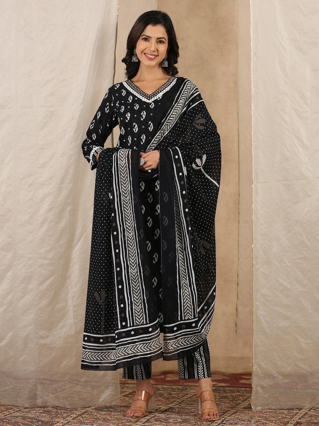 Women Pure Cotton 3 Pcs Kurta Set