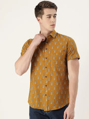 Canary Cotton Printed Shirt - SanskrutiHomes 
