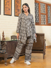 GREY Damask Cotton Co-Ord Set