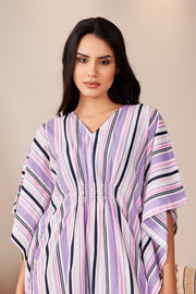 Lavender Printed Kaftan Dress