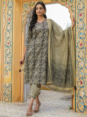 Women Pure Cotton 3pcs Kurta Set
