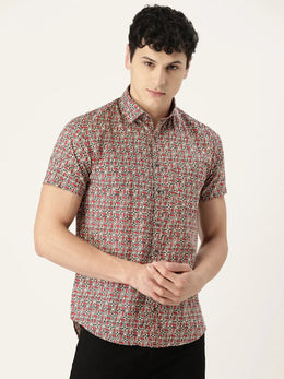 Multi-colored Cotton Printed Shirt - SanskrutiHomes 