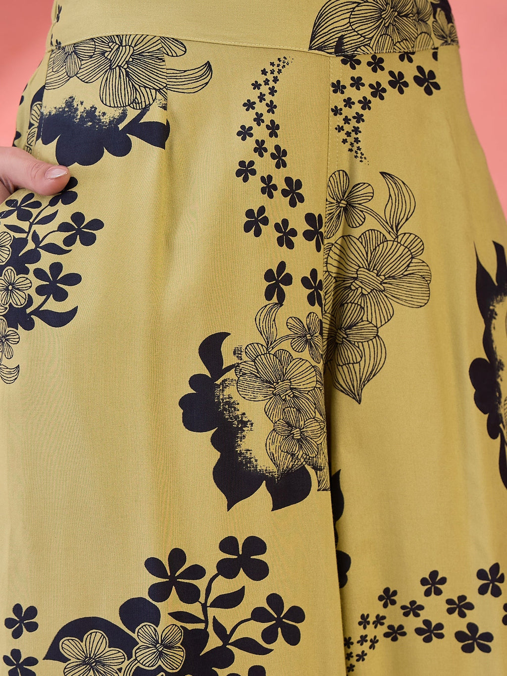 Lime Green Floral Printed Co-ords Set - SanskrutiHomes 