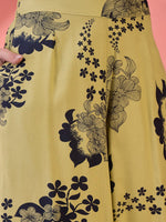 Lime Green Floral Printed Co-ords Set - SanskrutiHomes 