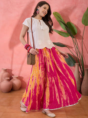 Red Printed Cotton Skirt for Women - SanskrutiHomes 