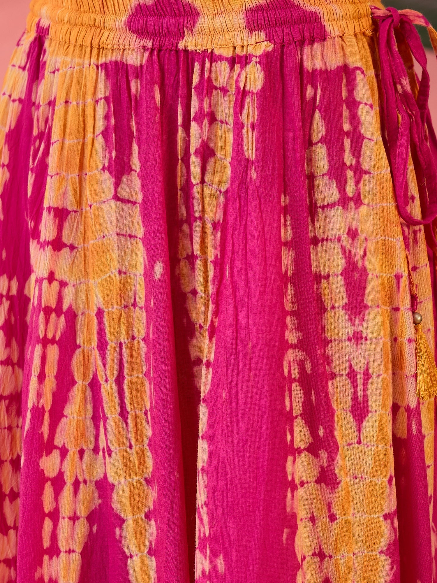 Red Printed Cotton Skirt for Women - SanskrutiHomes 