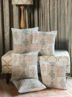 Cotton Green Colour Floral Cushion Covers - SanskrutiHomes 