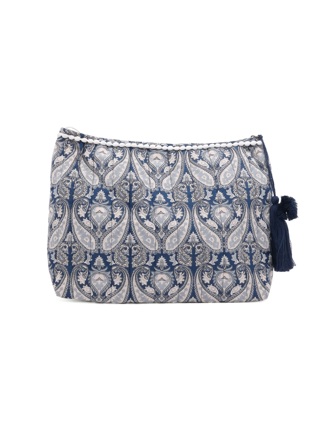 Boho Floral Cotton Pouch with Tassel - SanskrutiHomes 