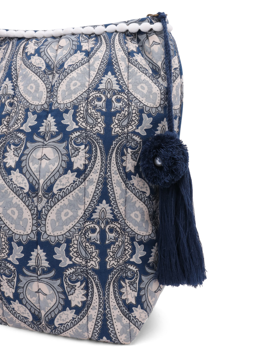 Boho Floral Cotton Pouch with Tassel - SanskrutiHomes 