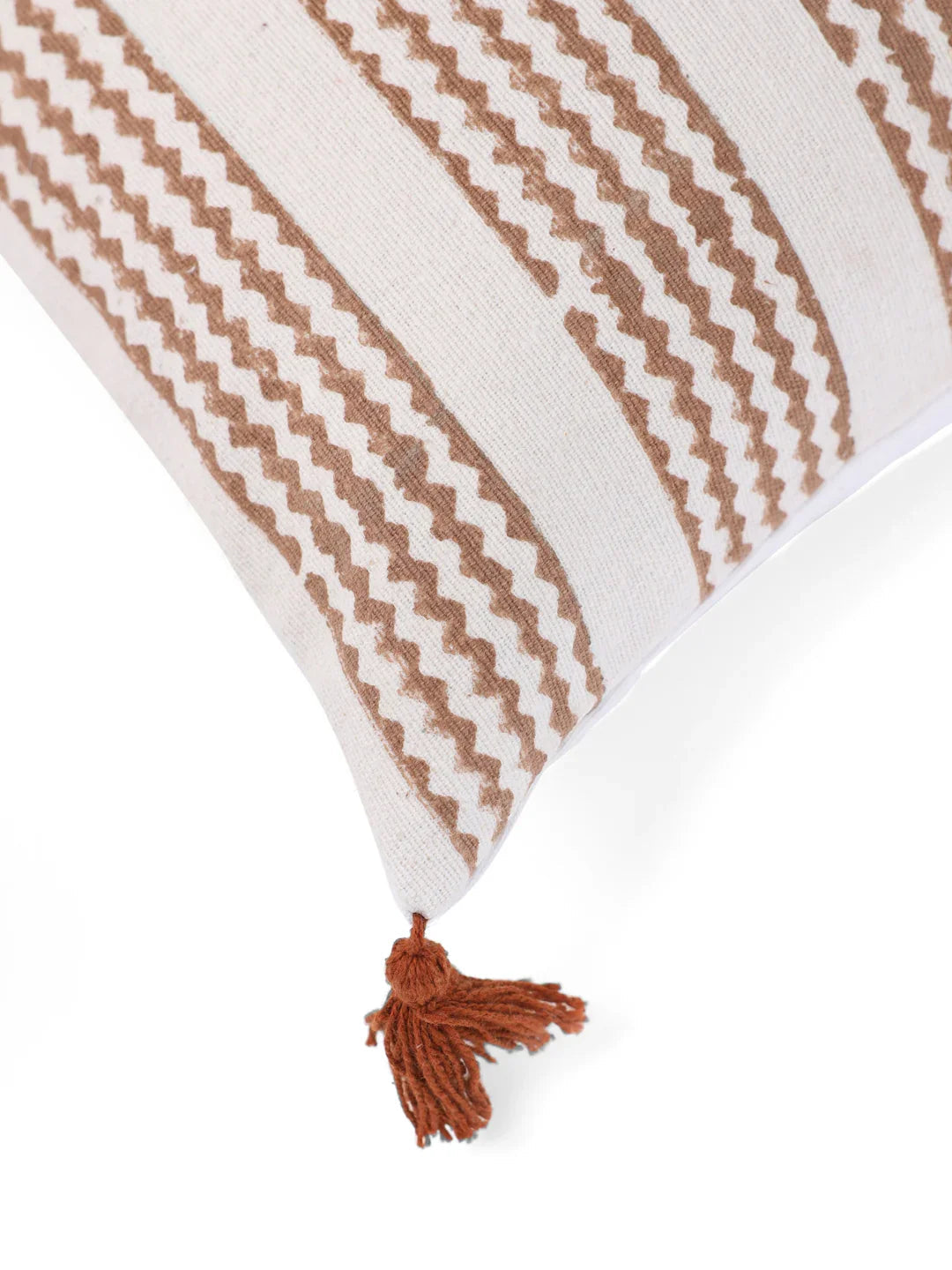 Cotton Brown Colour Geometric Cushion Covers - SanskrutiHomes 