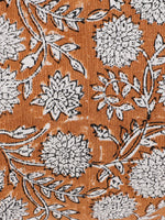 Cotton Orange Colour Floral Cushion Covers - SanskrutiHomes 