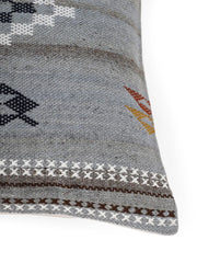 Jute Cotton Grey Colour Geometric Cushion Covers - SanskrutiHomes 