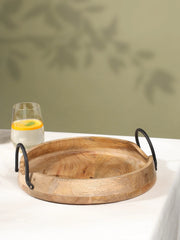 Tray With Metallic Handles