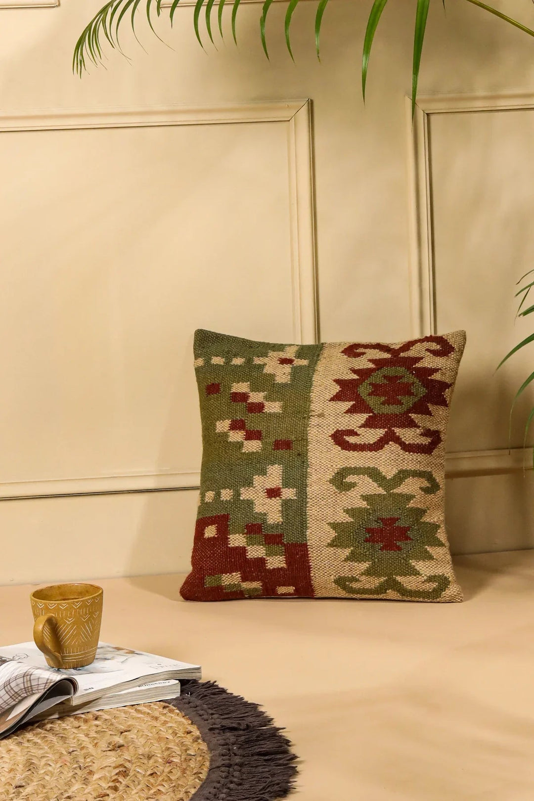 Hand-weaved Jute Cushion Covers - SanskrutiHomes 