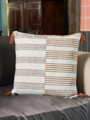 Cotton Brown Colour Geometric Cushion Covers - SanskrutiHomes 
