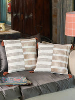 Cotton Brown Colour Geometric Cushion Covers - SanskrutiHomes 