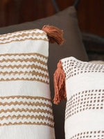 Cotton Brown Colour Geometric Cushion Covers - SanskrutiHomes 