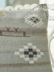 Jute Cotton Grey Colour Geometric Cushion Covers - SanskrutiHomes 