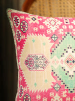 Velvet Pink Colour Geometric Cushion Covers - SanskrutiHomes 