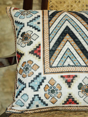 Velvet Multi Colour Geometric Cushion Covers - SanskrutiHomes 