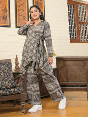 GREY Damask Cotton Co-Ord Set