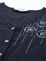 Floral Embroidered Cap Sleeves Tiered Ethnic Dress - SanskrutiHomes 