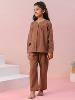 Brown Color Cotton Kids Night Suit - SanskrutiHomes 