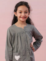 Grey Color Cotton Kids Night Suit - SanskrutiHomes 
