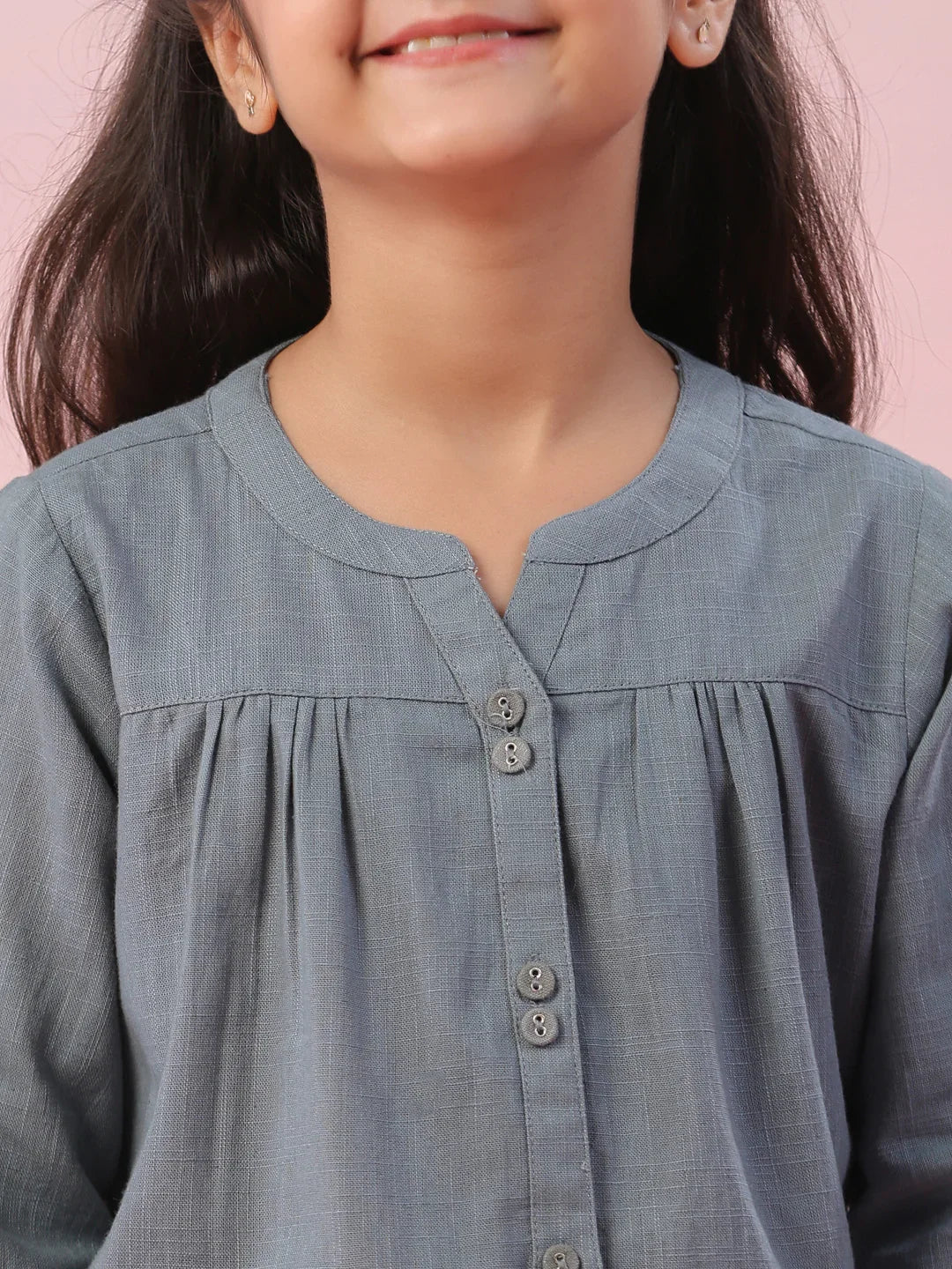 Grey Color Cotton Night Suit for Kids - SanskrutiHomes 