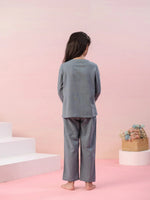 Grey Color Cotton Night Suit for Kids - SanskrutiHomes 