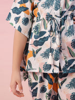 Floral Printed Cotton Kids Night Suits - SanskrutiHomes 
