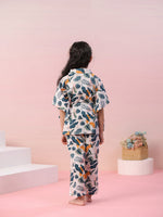 Floral Printed Cotton Kids Night Suits - SanskrutiHomes 