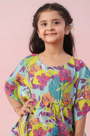 Multi Floral Printed Cotton Kids Night Suits - SanskrutiHomes 