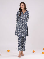Multi Floral Printed Cotton Kids Night Suits - SanskrutiHomes 