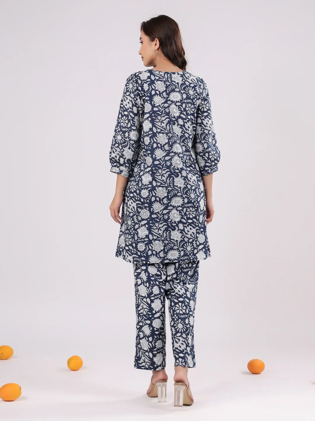 Pure Cotton Floral Night Suit Set for Women - SanskrutiHomes 