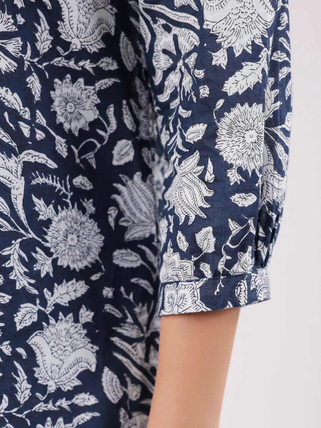 Pure Cotton Floral Night Suit Set for Women - SanskrutiHomes 