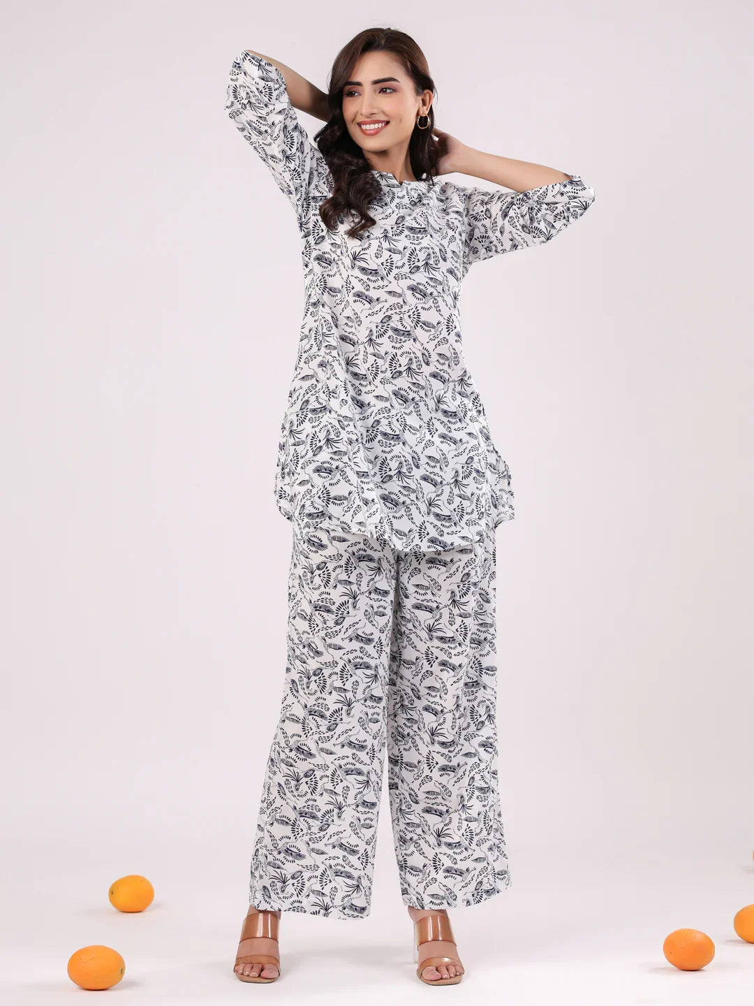 Cotton Printed Night Suit Set for Women - SanskrutiHomes 