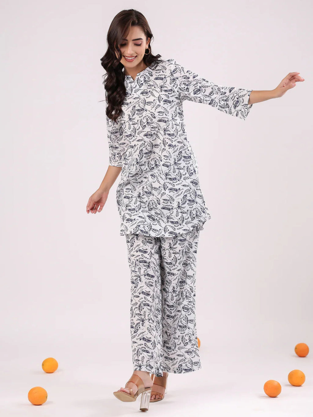 Cotton Printed Night Suit Set for Women - SanskrutiHomes 