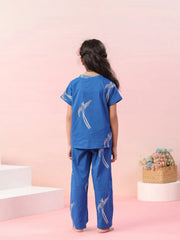 Sparrow Printed Cotton Kids Night Suit - SanskrutiHomes 