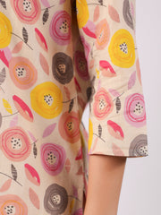 Pink Flower Printed Night Suit Set - SanskrutiHomes 