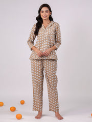 Animal Print Cotton Night Suit Set