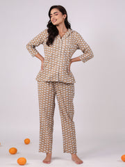 Animal Print Cotton Night Suit Set
