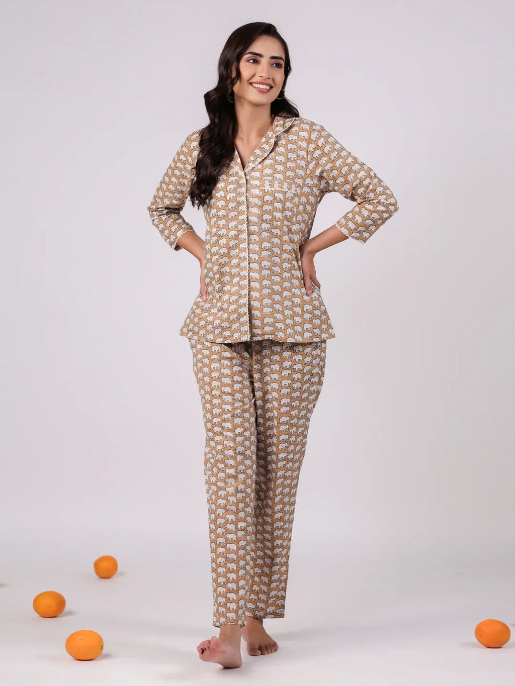 Animal Print Cotton Night Suit Set - SanskrutiHomes 